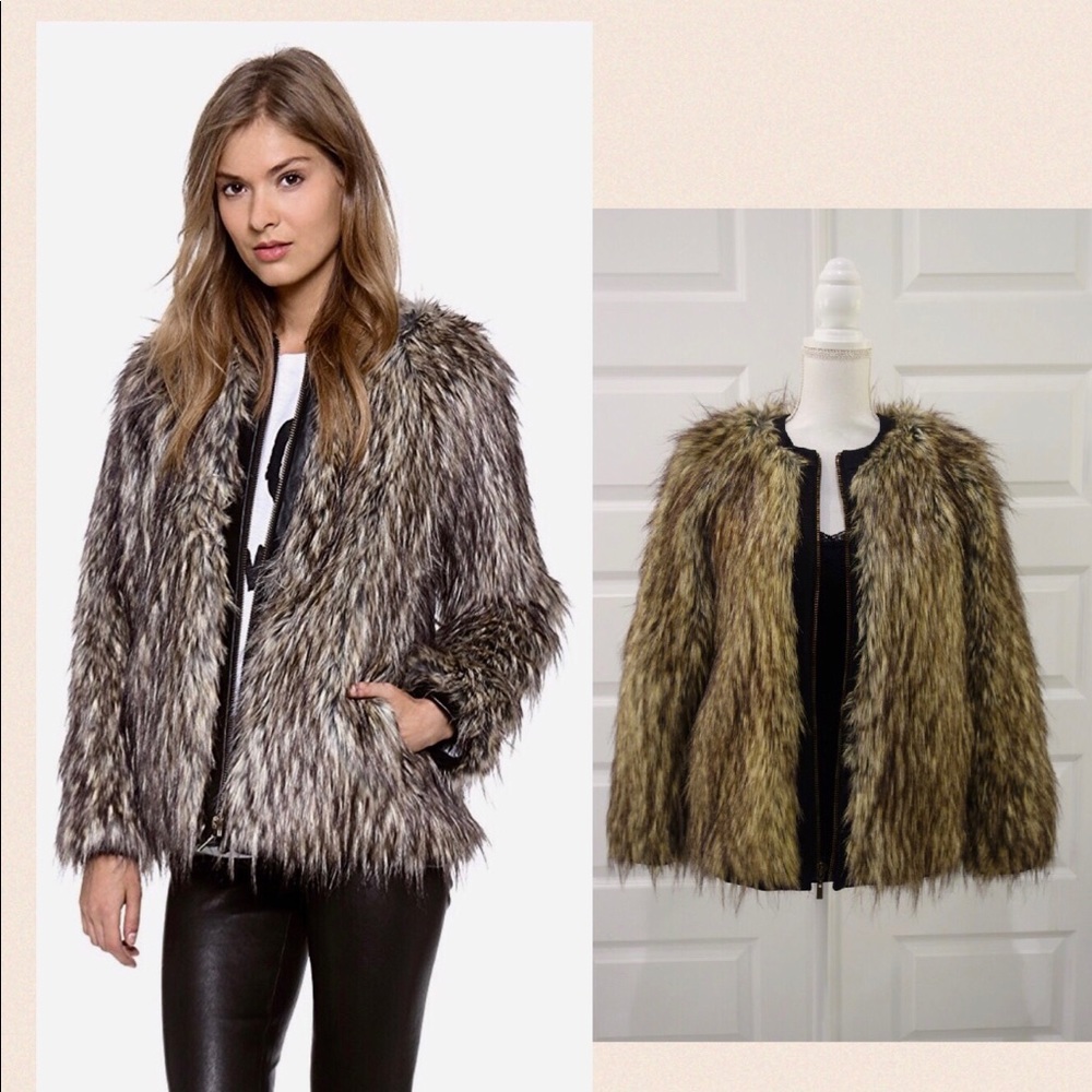 Nanette Lepore ‘Vagabond’ Faux Fur Jacket (EUC)